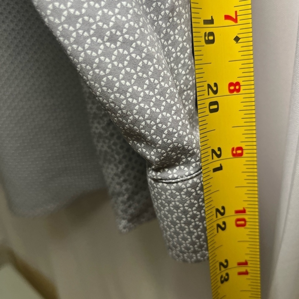J. Ferrar Long Sleeve Stretch Slim Fit Gray Button Up Shirt Mens Sz XL 17-17.5” - Picture 11 of 14